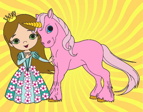 Princesa y unicornio