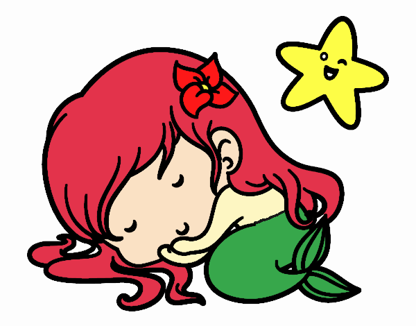 Sirenita chibi durmiendo