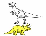 Triceratops y tiranosaurios rex