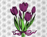 Dibujo Tulipanes con lazo pintado por amalia