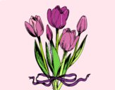 Dibujo Tulipanes con lazo pintado por DRYM