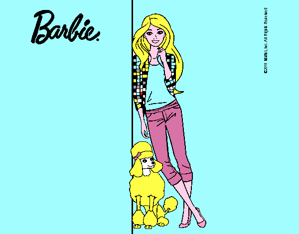 Barbie con cazadora de cuadros