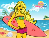 Barbie con tabla de surf