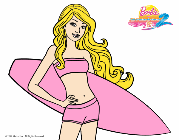 Barbie con tabla de surf