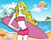 Barbie con tabla de surf