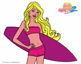 Barbie con tabla de surf