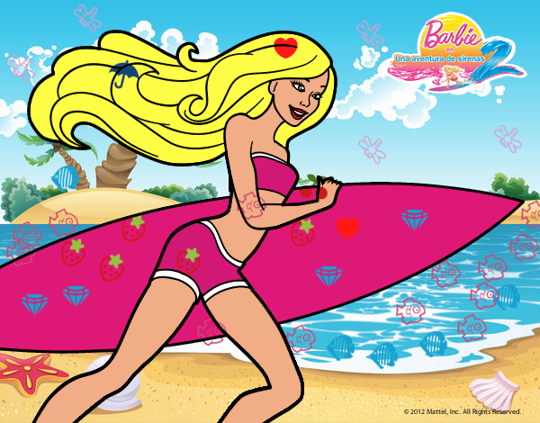 Barbie corre al agua