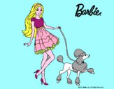 Barbie paseando a su mascota