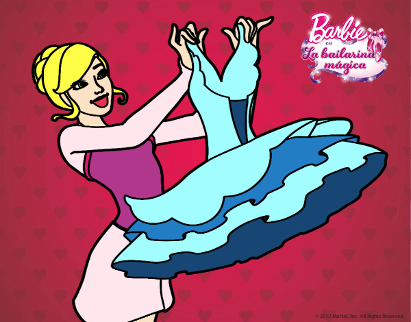 Dibujo Barbie y su vestido de ballet pintado por Diamond