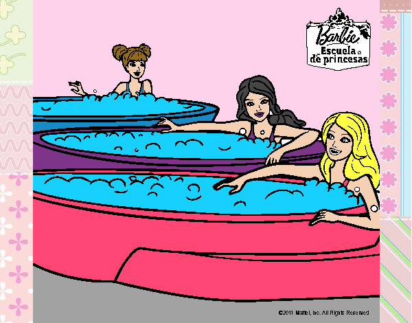 Barbie y sus amigas en el jacuzzi