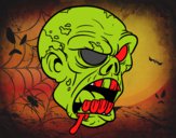 Dibujo Cabeza de zombi pintado por campeo