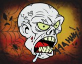 Dibujo Cabeza de zombi pintado por queyla