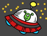 Dibujo Extraterrestre en nave espacial pintado por campeo