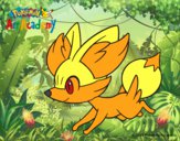 Dibujo Fennekin corriendo pintado por juliethpet