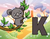 Dibujo K de Koala pintado por queyla