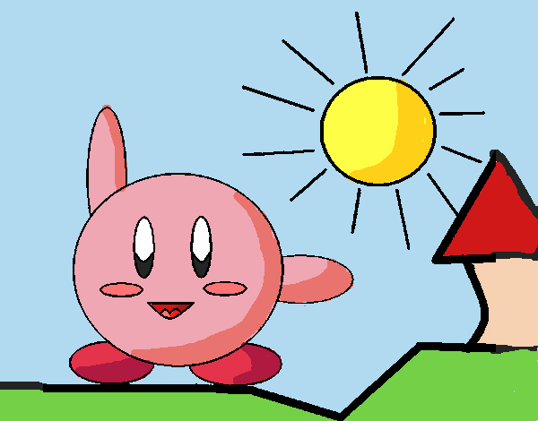 Dibujo Kirby en un día soleado pintado por superbea