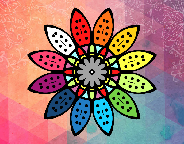 Dibujo Mandala flor con pétalos pintado por NATALYTA