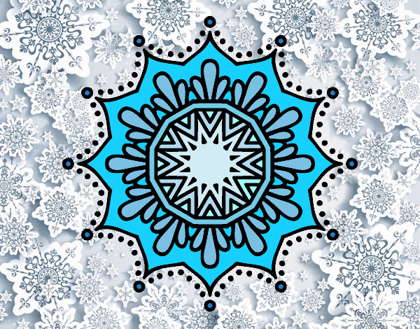 Dibujo Mandala flor de nieve pintado por superbea