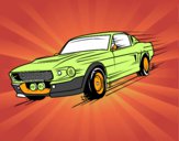 Dibujo Mustang retro pintado por campeo