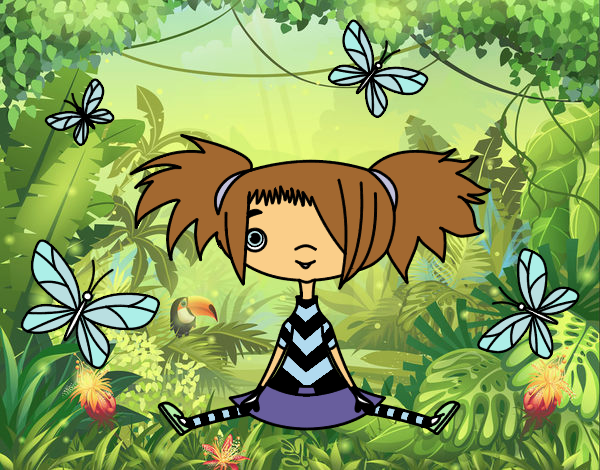 Niña con mariposas