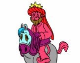 Dibujo Rey Gaspar a caballo pintado por RocioNayla