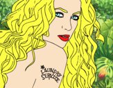 Dibujo Shakira - Servicio de lavandería pintado por tilditus