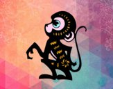 Dibujo Signo del mono pintado por caramel