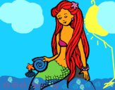 Dibujo Sirena con caracola pintado por RocioNayla