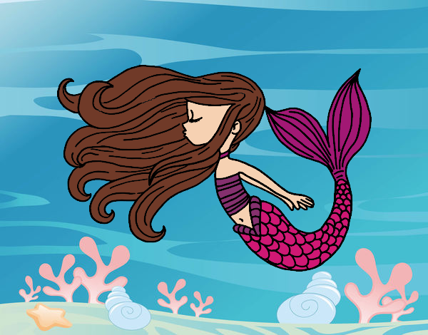 Dibujo Sirena flotando pintado por dianita12