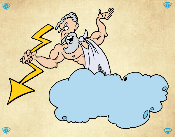 Dibujo Zeus con un rayo pintado por xJor