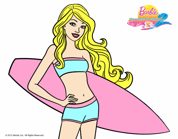 Barbie con tabla de surf