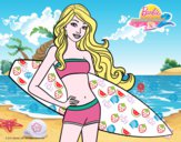 Barbie con tabla de surf