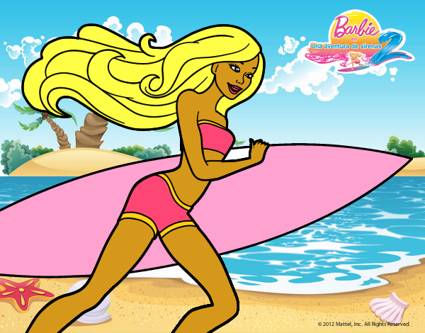 Barbie corre al agua