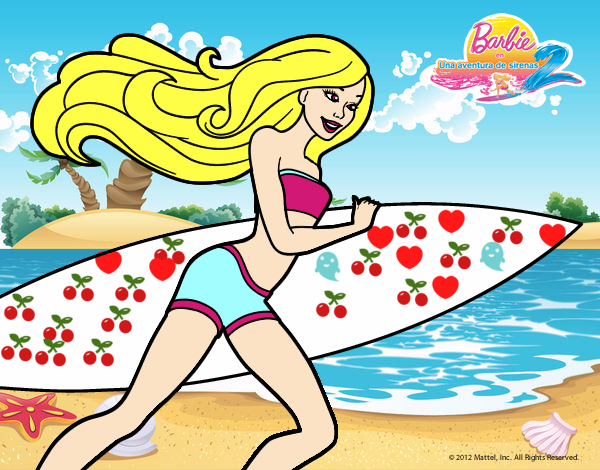 Barbie corre al agua