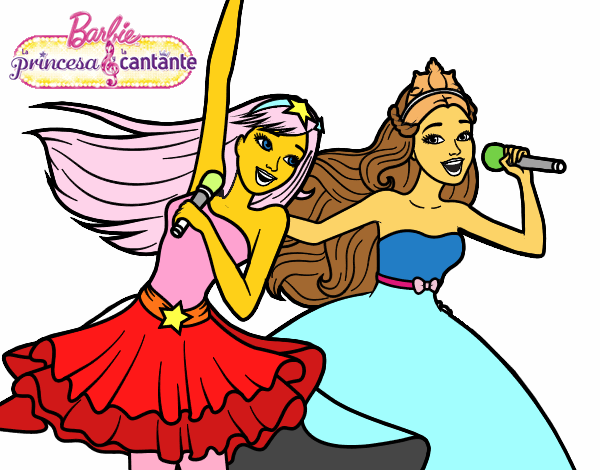 Barbie y la princesa cantando