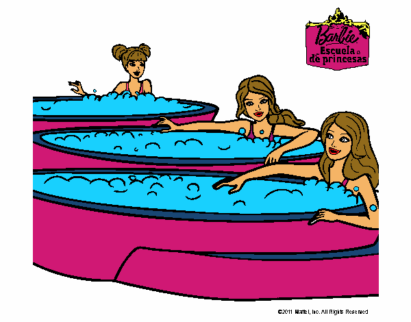 Barbie y sus amigas en el jacuzzi