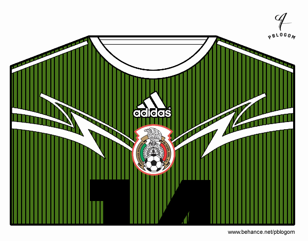 Camiseta del mundial de fútbol 2014 de México