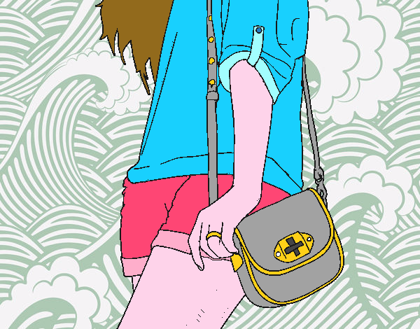 Dibujo Chica con bolso pintado por Scarlaa