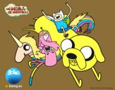 Finn y Jake con la Princesa Chicle