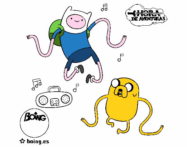 Finn y Jake escuchando música