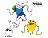 Finn y Jake escuchando música