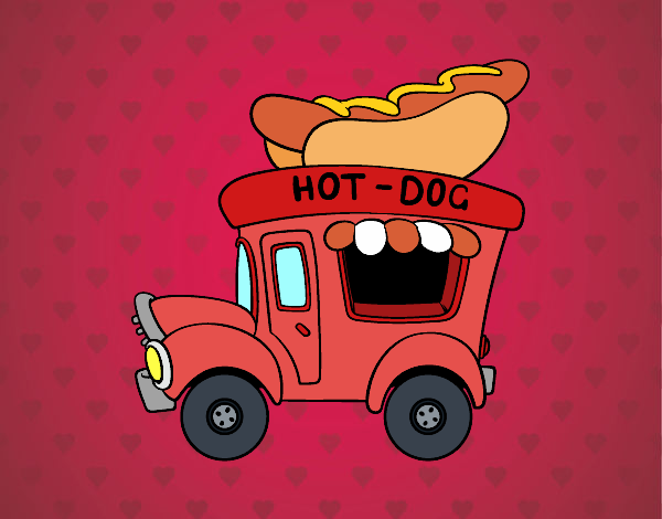 Dibujo Food truck de perritos calientes pintado por superbea