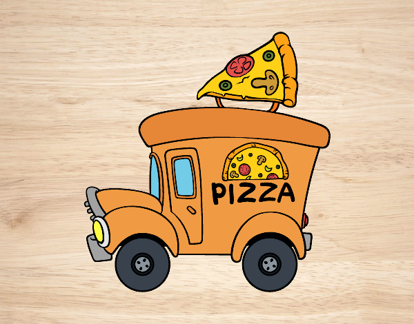 Dibujo Food truck de pizza pintado por superbea