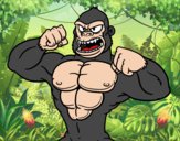 Dibujo Gorila fuerte pintado por tilditus