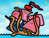 Dibujo Kraken pintado por LunaLunita