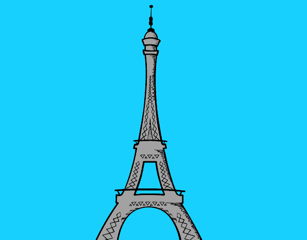 Dibujo La torre Eiffel pintado por colibri