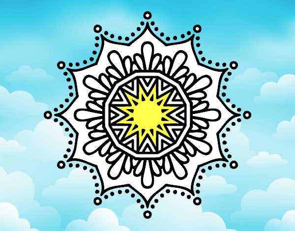 Dibujo Mandala flor de nieve pintado por tilditus