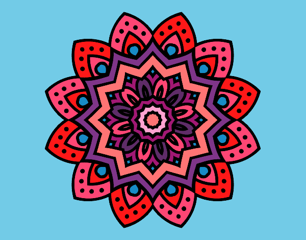Dibujo Mandala flor natural pintado por impira