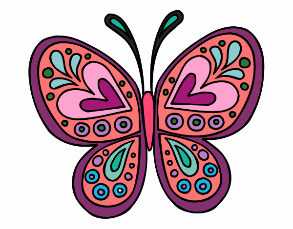 Dibujo Mandala mariposa pintado por sara0615