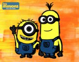 Dibujo Minions - Carl y Kevin pintado por solaguirre